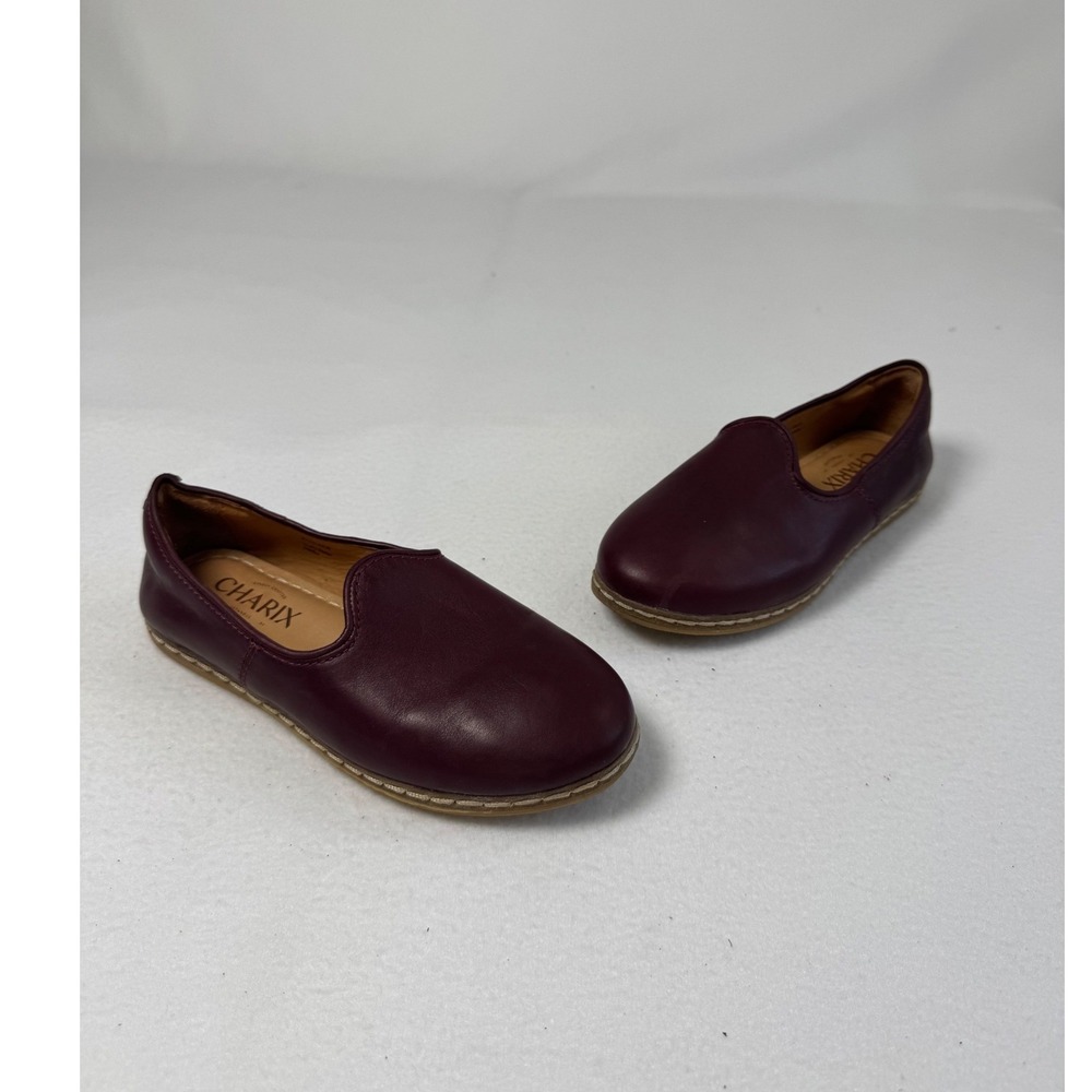 Artisan Charix Women Slip On Loafers Burgundy Leather Handmade Istanbul EU‎ 35.5